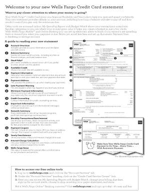 Welcome to Your New Wells Fargo Credit Card Statement  Form