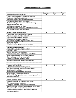 Transferable Skills Assessment  Form