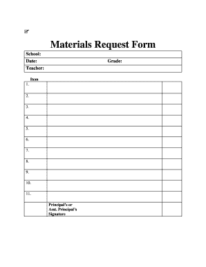 Materials Request Form