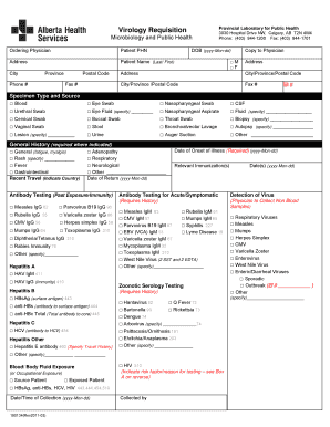 Virology Requisition Calgary  Form