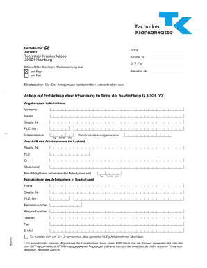 Techniker Krankenkasse 20901 Hamburg  Form