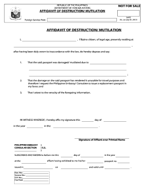 Affidavit Mutilation  Form
