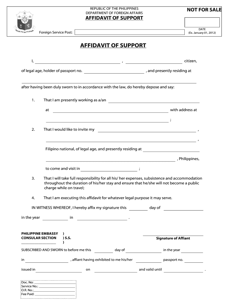 Affidavit of Support  Form