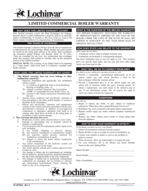 Lochinvar Warranty Registration  Form