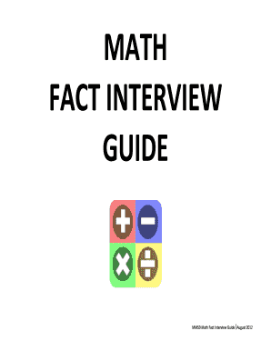 MMSD Math Fact Interview Guide August Mathematics Math Madison K12 Wi  Form
