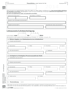 Lohnbescheinigung PDF  Form