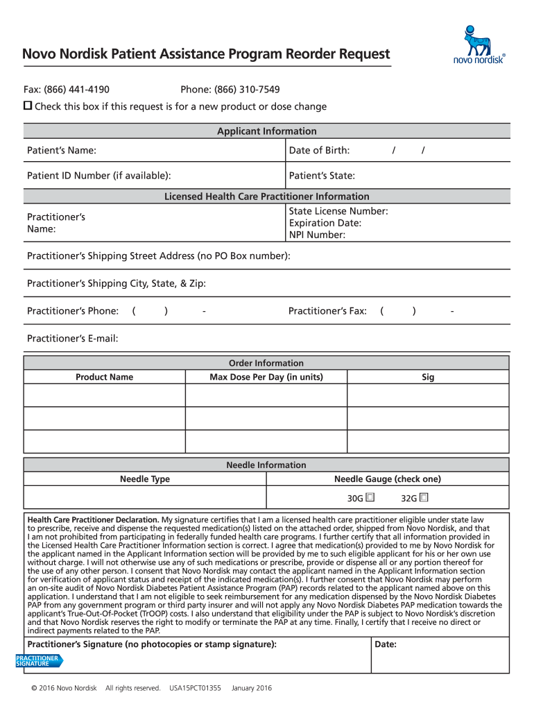 Get and Sign Novo Nordisk Patient Assistance Program Application PDF  Form