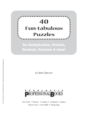 40 Fun Tabulous Puzzles Answers PDF  Form