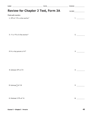 Course 2 Chapter 2 Percents Answer Key  Form