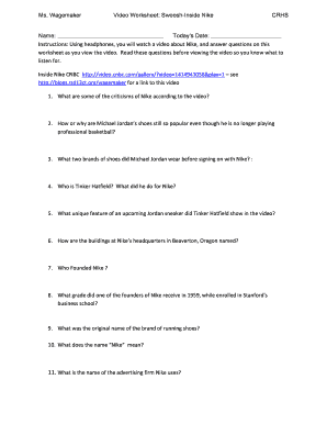 Swoosh inside Nike Answer Key  Form