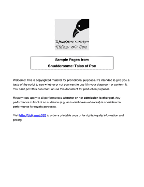 Shuddersome Tales of Poe Script  Form