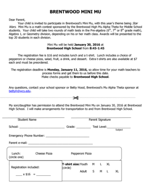 Mini Mu Math Competition  Form