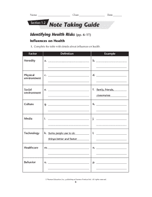 Section 1 2 Note Taking Guide Answers  Form