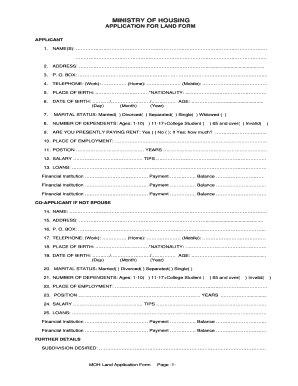 Guyana Housing Application  Form