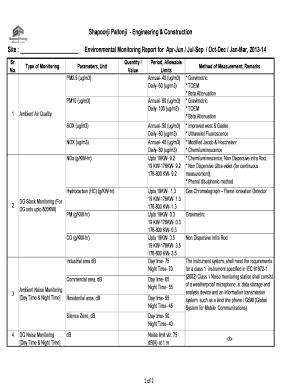 Monitoring Report Sample PDF  Form