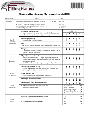 Abnormal Involuntary Movement Scale  Form