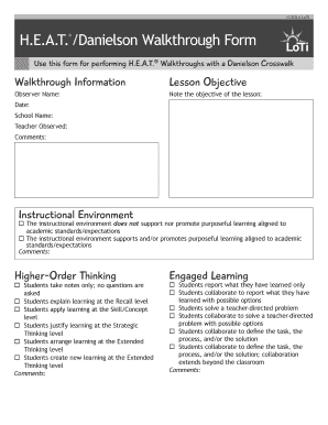 Danielson Walkthrough Form