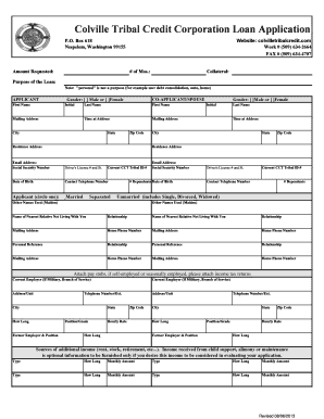 Colville Tribal Credit  Form