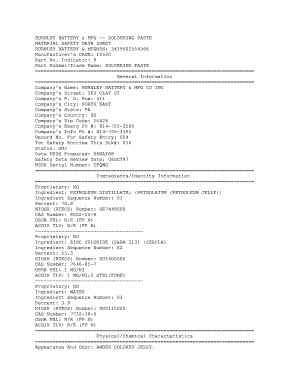 Burnley Soldering Paste Msds  Form