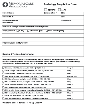 Radiology Requisition Form