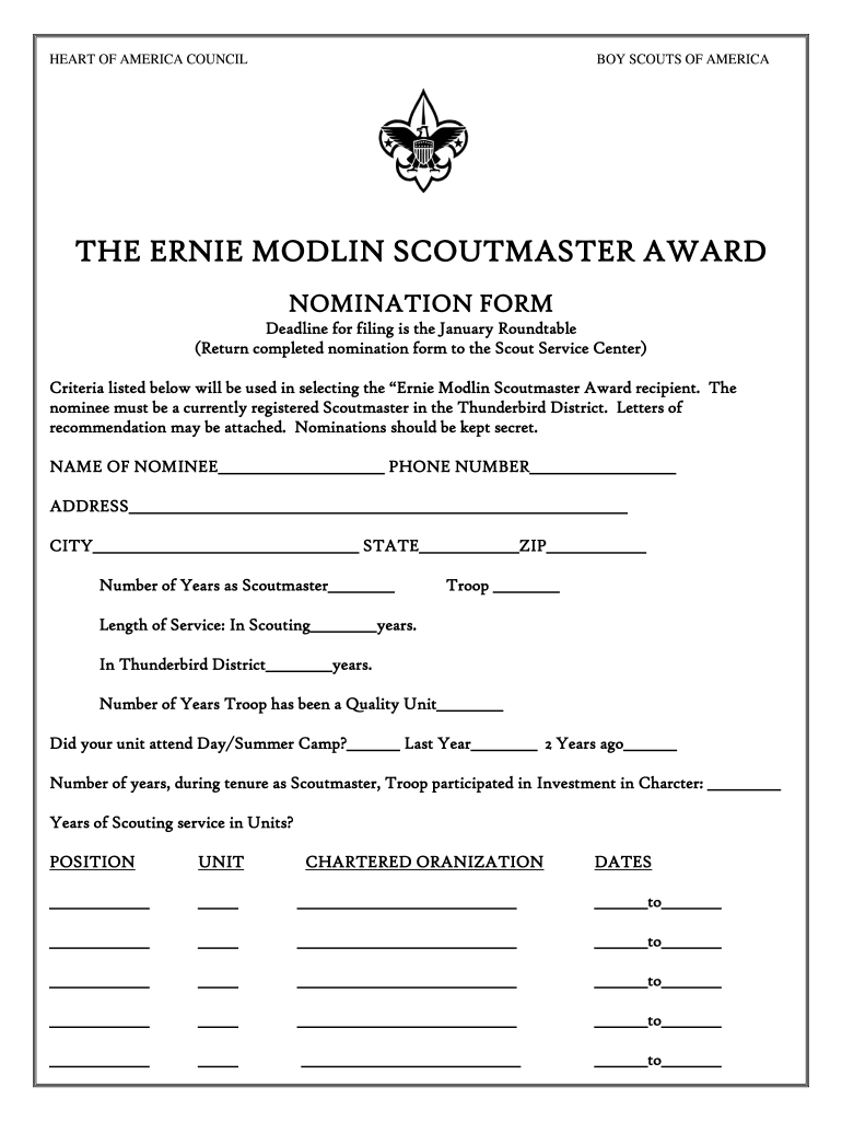  the ERNIE MODLIN SCOUTMASTER AWARD  Hoac Bsaorg 2014-2024