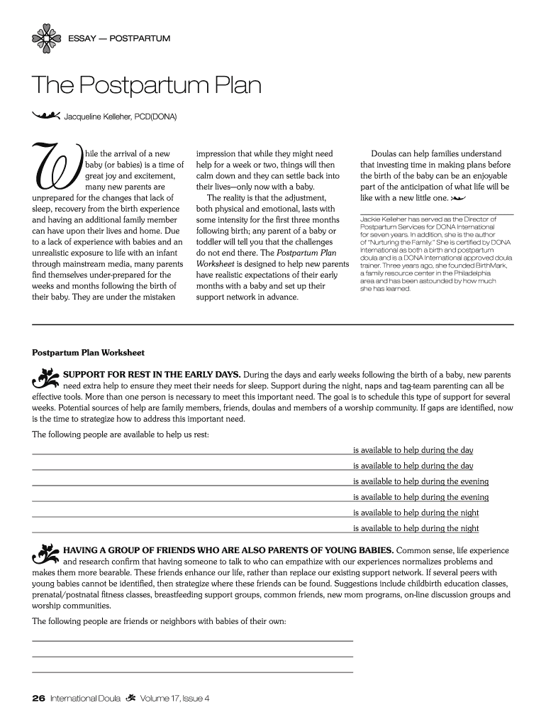 Post Partum Hemorrhage Care Plan  Form