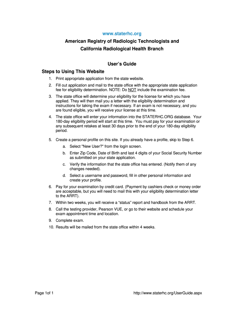 Wwwbstaterhcorgb American Registry of Radiologic  Form