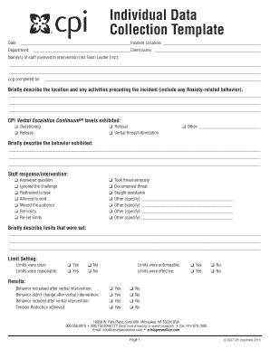 Individual Data Collection Template CPI  Form