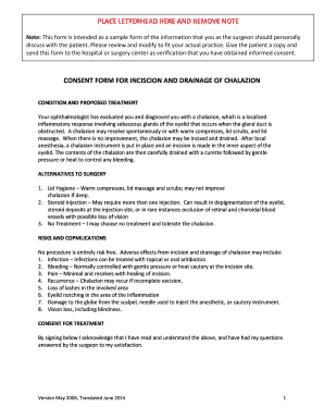 Chalazion Consent Form