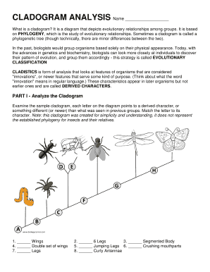 CLADOGRAM ANALYSIS Lake Park High School  Form