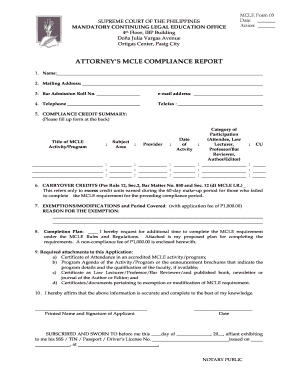 Mcle Form No 3