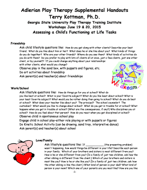 Play Therapy Handout for Parents  Form