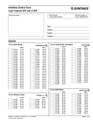 Large Fragment DCP and LC DCP ICP  Form
