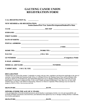 Student Union Registration Form