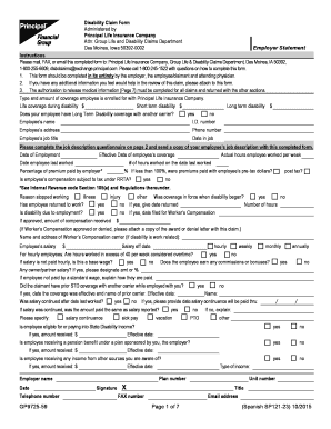 GP9725 59 Page 1 of 7 Spanish SP121 23 102015 Disability  Form