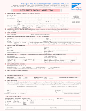 Principal Mutual Fund Online Empanelment  Form