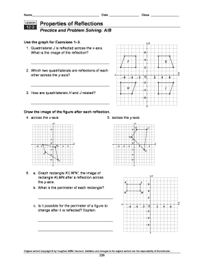 Lesson 9 2 Properties of Reflections Answer Key  Form