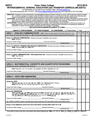 Igetc Requirements  Form