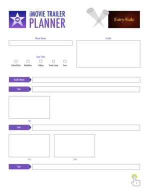 Imovie Planner  Form