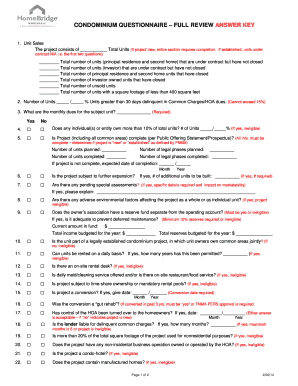  Condo Questionnaire Cheat Sheet 2014