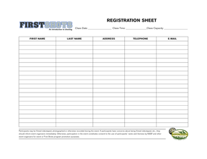 Registration Sheet  Form