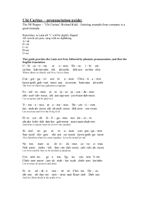 Ubi Caritas Pronunciation  Form