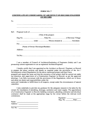 Pta Undertaking Form