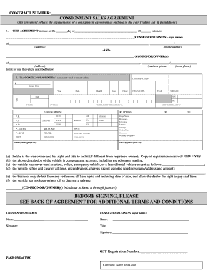 Amvic Consignment  Form