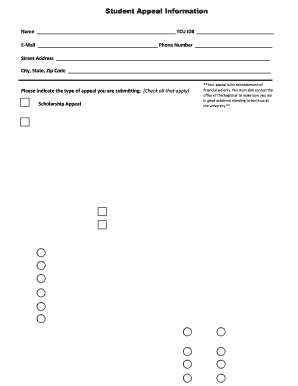 Tcu Scholarship Appeal  Form