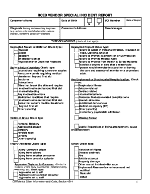 Special Incident Report  Form