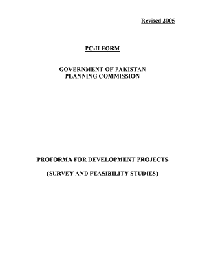 PROFORMA for DEVELOPMENT PROJECTS SURVEY and FEASIBILITY