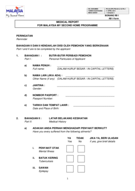Medical Report Sample Malaysia  Form