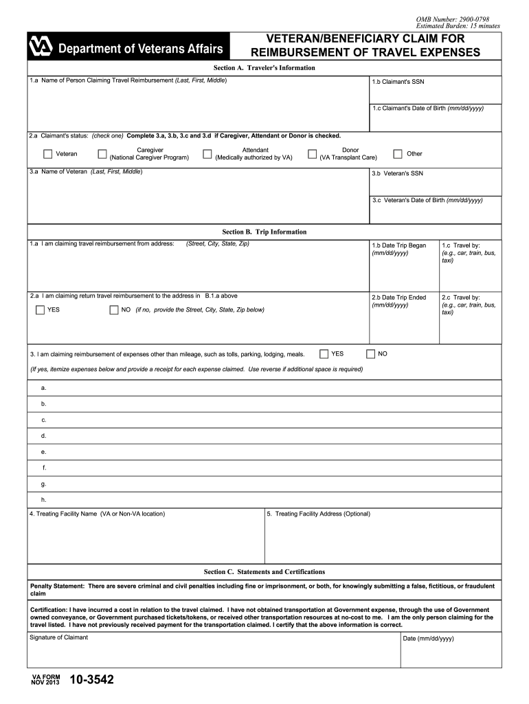 Omb Number 2900 0798  Form