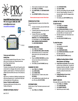 Accent 800 Cheat Sheet  Form